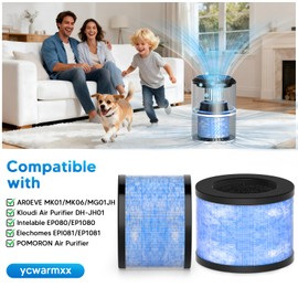 ycwarmxx MK-01 & MK06 True HEPA Filter Replacement Compatible with Aroeve MK01, MK06, ToLife TZ-K1, FreAire KN6391 and Kloudi DH-JH01 Air Purifier, Standard Version, Pack of 4
