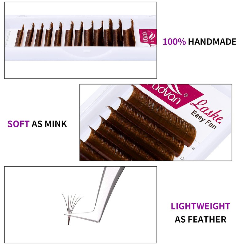 Self-Fanning Volume Eyelash Extensions, 0.07 mm, C Curl Colour Lashes,