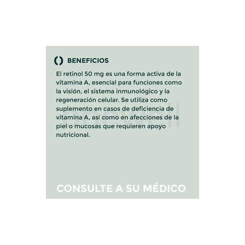 Cajas Retigel Retinol Vitamina 50mg Caps