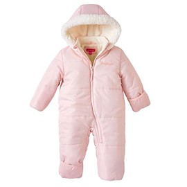 Pink Platinum Baby Girls' One-Piece Puffer Winter Snowsuit with Hood (Newborn & Infant), Size 18/24M, Blush