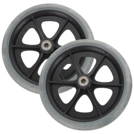 TEHAUX 2pcs Wheelchair Front Wheels Replacement Parts for Walkers Wheelchairs Durable Non Skid Tread Easy to Install Suitable for Rollators and More