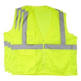 J. J. Keller & Associates, Inc. 3-pk. 4XL/5XL Type R Class 2 Safety Vest - High Vis Lime, SAFEGEAR