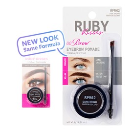 Ruby Kisses Go Brow Pomade for Water-resistant Long-lasting Smudge-proof Eyebrows (Dark Brown)