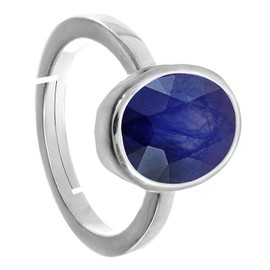 LMDPRAJAPATIS Anillo de compromiso de plata de ley 925 con zafiro azul de 5,56 quilates, ajustable para mujer, Looes Gemstone, zafiro Zafiro Anillo de plata de ley 925 con zafiro azul natural