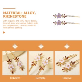 Healeved Rhinestone Flower Hair Clips for Girls 1 Pair Geometric Design Hair Accessories Elegant Side and Back for Special Occasions