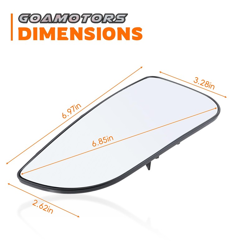 GoaMotors Driver Left Side Lower Mirror Glass Compatible with Dodge