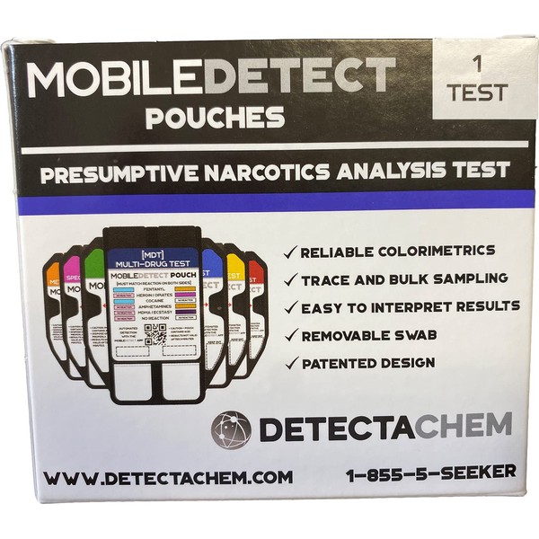 Residue Detection THC Drug Test Kit - Rapid Surface Residue Detector, 1 Mobile Detect Pouch