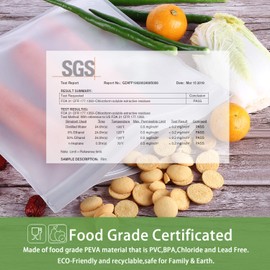 SPLF 12 Pack Dishwasher Safe Reusable Storage Bags(5 Reusable Sandwich 5 Snack 2 Gallon), Extra Thick Freezer Bags Leakproof Silicone and Plastic Free Food Lunch Bag