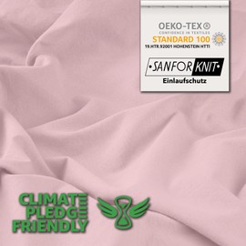 STUDIO Basic Topper Fitted Sheet, 200 x 200 cm, 100% Combed Cotton, Oeko-Tex Standard 100, Bed Sheet, Jersey, Powder