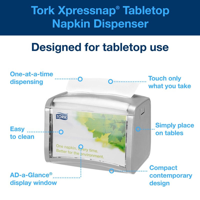 Tork Xpressnap Tabletop Napkin Dispenser Suitable For N4 Interfold Napkin