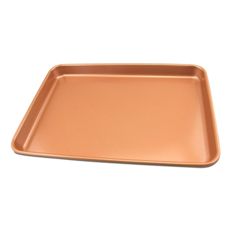 Ihanini Set of 2 Nonstick Copper Baking Sheets, 11" x