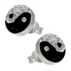 Vinani Ying Yang Silver Stud Earrings
