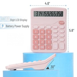 Mr. Pen- Calculadora, Rosa, Calculadoras Pantalla grande | Calculadora de función estándar, 12 dígitos, Calculadoras de escritorio, Calculadora de ofi