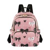 ALAZA Gift Pink Bow Pattern Mini Backpack Purse for Women