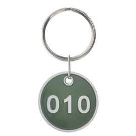 aspire Key Fob, Number Key Pendant with Metal Key Ring, Numbered ID Number Tags, 30 mm Diameter, Green, Modern