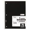 Mead Spiral Notebooks, 1 Subject, College Ruled, 70 Sheets, Black