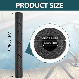LifCratms 2 Pcs Black Pool Noodles Foam, 7.4 Inches Snake Pipe Wrap Protection for Swimming Pool Outdoor Indoor Handle and Winter Water Pipes