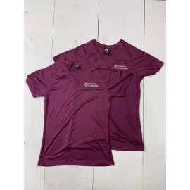 Eg Pro 2 EG Pro Womens Dark Purple Home Instead Embroidered Scrub Short Sleeve Size M