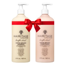 Hairitage Biotin + Castor Oil Shampoo and Conditioner Set - Volume + Moisture - Sulfate Free + Color Safe - Women + Men Hydrating Repair Shampoo Conditioner