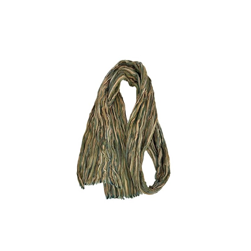 Rotfuchs Baumwollschal Damenschal Herrenschal Knitterlook streifen Muster in beige