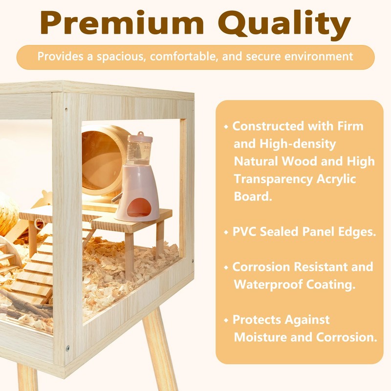 Prolee Hamster Cage Chewproof, Mice and Rat Habitat with Transparent