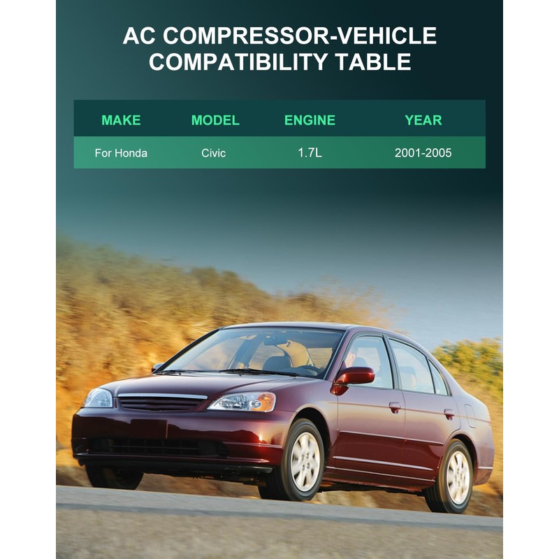 SCITOO AC Compressor with Clutch for 2001-2005 Compatible for for