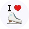 24 x 40mm Round 'I Love Ice Skating' Stickers (SK00046895)