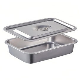4 Inch Extra Deep Lasagna Baking Pan with Lid, 11x14 Inch 7.4QT Large Stainless Steel Nonstick Lasagna Baking Roasting Pans Casserole Dishes for Oven with Lids(M, 1 Pack)