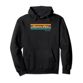 Vintage Sunset Stripes Malbons Mills, Maine Pullover Hoodie