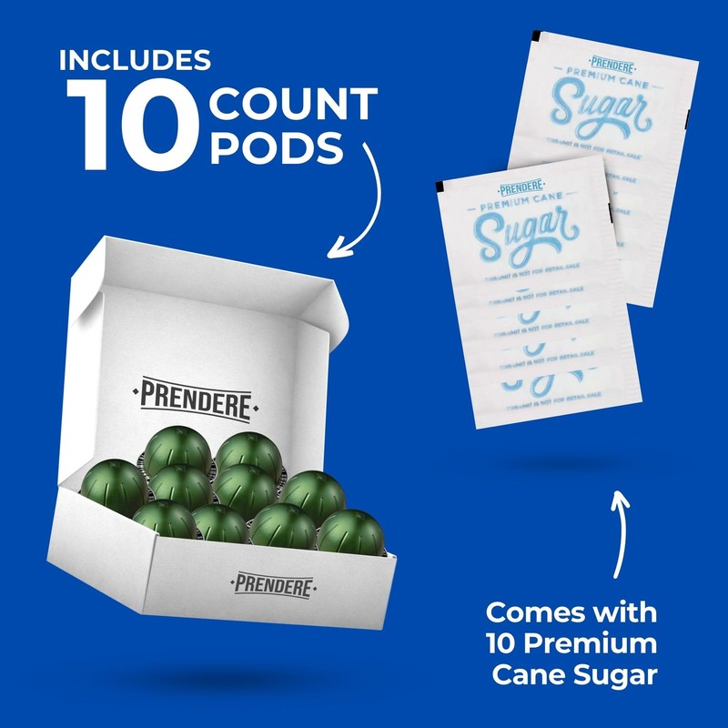 PRENDERE Stormio Vertuo Pods Bundle. Includes Ten Pods of Dark