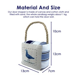 jiuzcare Door Stopper Star Door Stopper Fabric Seabird Pattern, Keep the Door to Open, Prevent Children from Hitting in Front of the Door to Decorate the Living Room, Sofa, Kitchen etc. 1 kg
