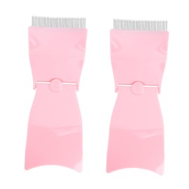 TOVINANNA 2pcs Portable Folding Steel Needle Eyebrow Comb Compact Grooming Tool for Women Easy to Clean for Home and Salon Use Stylish Design