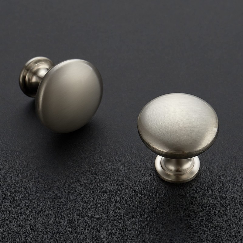 Ravinte 10 Pack Brushed Nickel Round Zinc Cabinet Knobs for