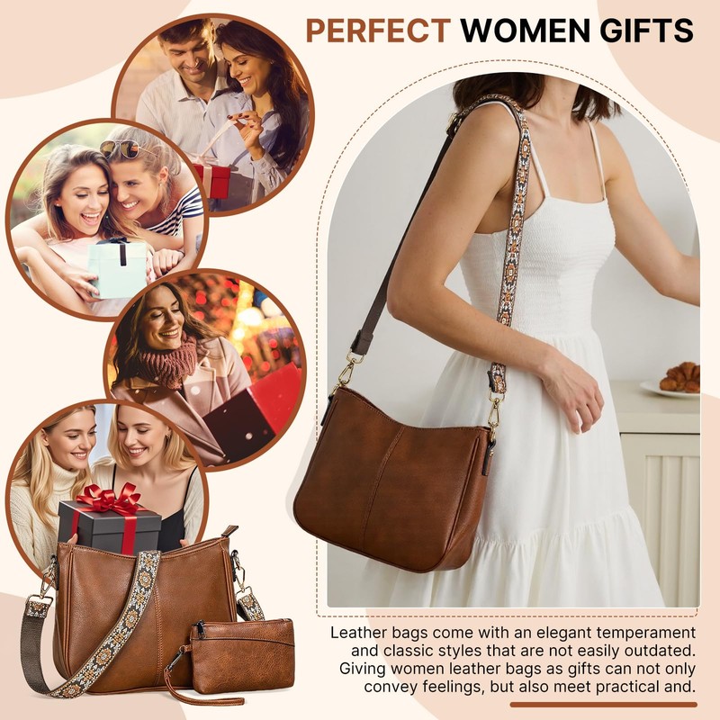 Samlonge Women's Shoulder Bag, Medium Handbag, Crossbody Bag with Wide