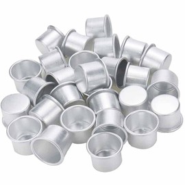 20 Pcs Aluminum Candle Cups Small Metal Candlestick Holder Cups Tealight Cups Candlestick Liners Inserts Holders for Lamp or Candle Making, 27 x 19 mm (Silver)