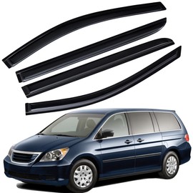 Lightronic Extra Durable Outside Mount Auto Vent Window Visor, Fits 2008-2010 Honda Odyssey, UV Protection Rain Guard, Smoke Original Wind Deflector, No-Drill Easy Install, 4-Pcs