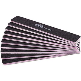 PANA - 10 limas de uñas profesionales de doble cara de tamaño gigante, color negro, grano 100/180, lima de inmersión de uñas, manicura y pedicura, lav