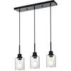 PENDRION Modern 3-Light Pendant Island Light Fixture Black Ceiling Hanging