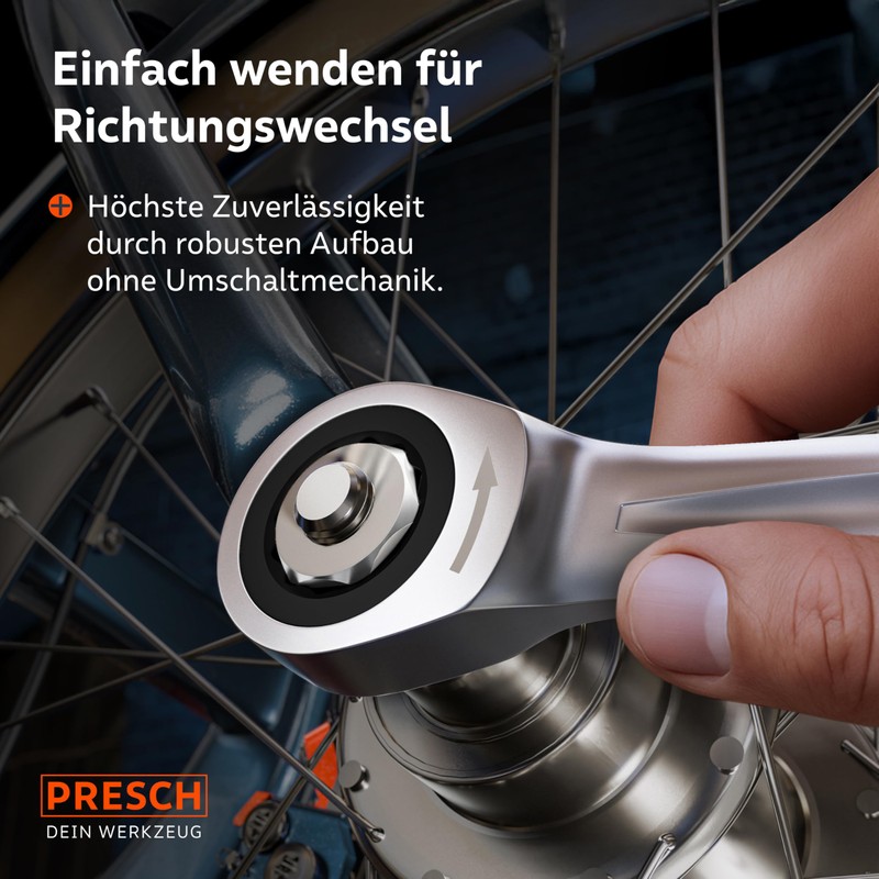 PRESCH Ratchet Wrench Set 5 Pieces (8, 10, 13, 17,