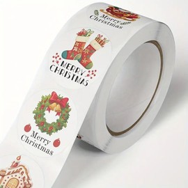 Christmas Stickers, Stickers, Labels, Pack of 500, Various Designs, Gift Seals, Christmas (Men)