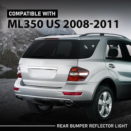 LQI Rear Bumper Reflector Light Left and Right Side Fit Benz ML350 ML550 ML63 AMG ML-Class ML320 ML350 ML550 2008-2011,ML320 2008-2009,ML450 2010-2011 1648200374, 1648200674, 1648201574, 1648201674