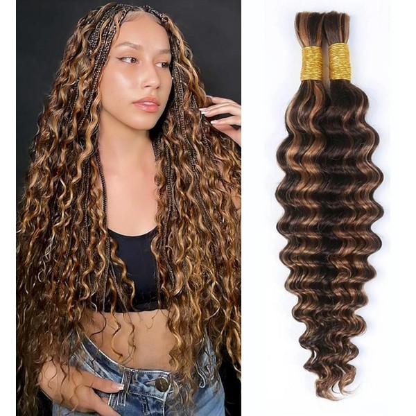 Unipearl Deep Curly Human Braiding Hair for Boho Braids 20