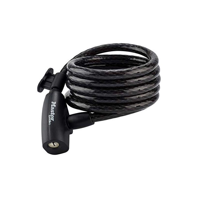 MASTER LOCK Fahrradschloss Kabelschloss [Schlüssel] [1,8 m Stahlkabel] [Wetterfest] [mit