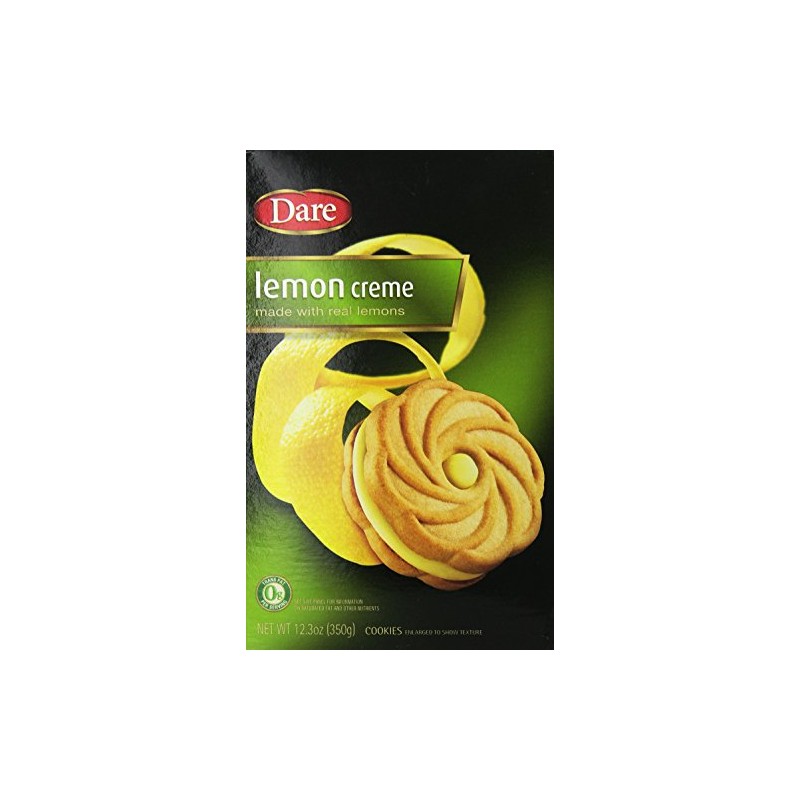 Dare, Lemon Creme Sandwich Cookies, 12.3oz Box (Pack of 2)