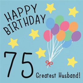 Hunts England - Husband 75th Birthday Card - Happy Birthday - 75 Greatest Husband - Original Collection - Fun Birthday Card