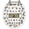 Heavy-duty Comfort toilet round seat with fake coins,1 dollar bill