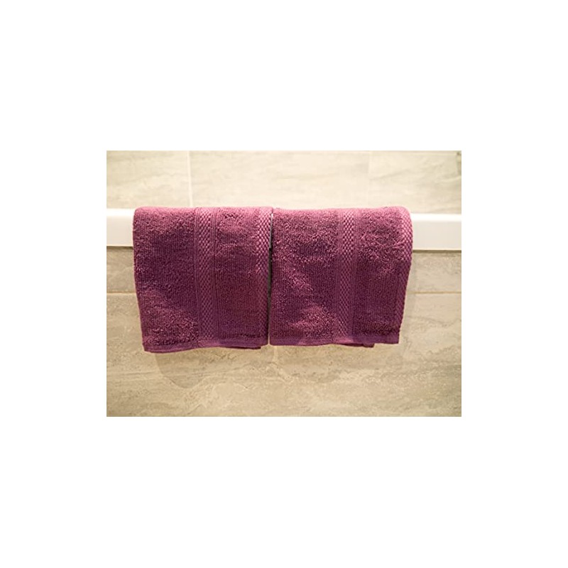 Lex's Linens Pack of 2 100% Combed Cotton Aubergine Facecloths