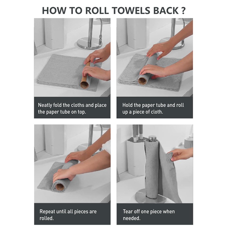 Fantasticlean Microfiber Cleaning Cloth Roll -40 Pack, Tear Away Microfiber