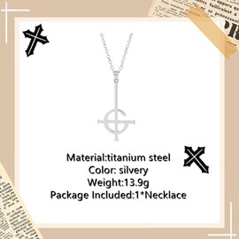 1 pack Ghost Cross Personality Necklace, Rock Band Matching Pendant Necklace, European and American Fashion Punk Style Necklace