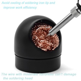 Treedix 2Pcs Soldering Iron Tip Cleaner, Solder Tip Cleaner, Solder Tip Cleaning Wire with Brass Wool, Solder Cleaner Accessories Cleaning Ball and one Base, Solder Tip kit with Soft Brass Wire